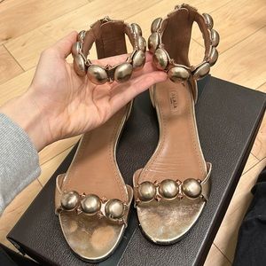 Used ALAIA bombe flat sandal size 38. Color: CUIVRE ROSE.